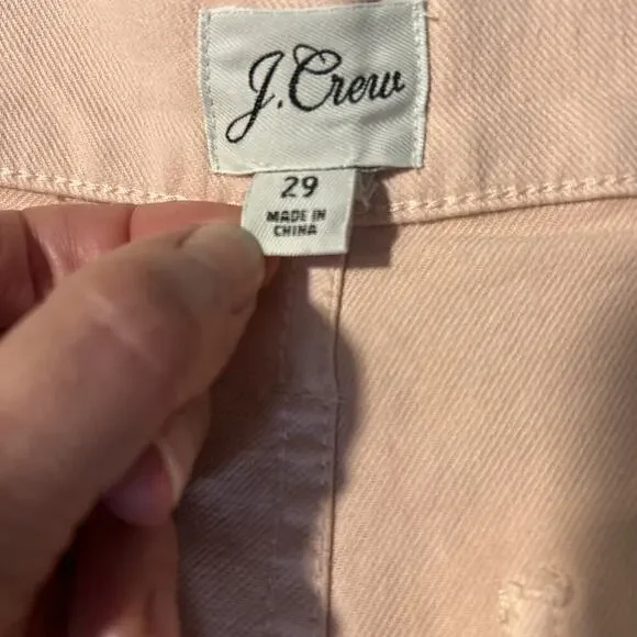 J. CREW Light Pink High-rise Full-Length Garment-Dyed Flare Jean Sz 29 - Picture 8 of 8